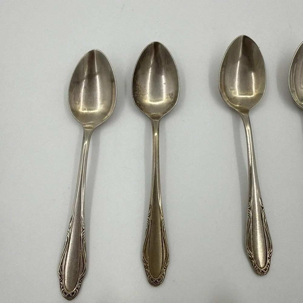 Silvia Made In Germany Vintage Silver plated Small Tea Spoons Set Of 10